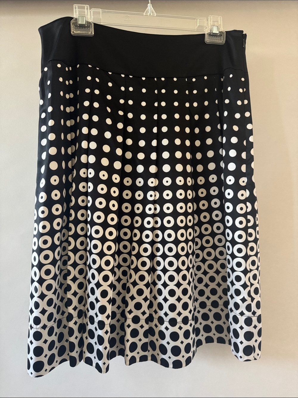 Style & Co. Black and White Polka Dot A-Line Skirt